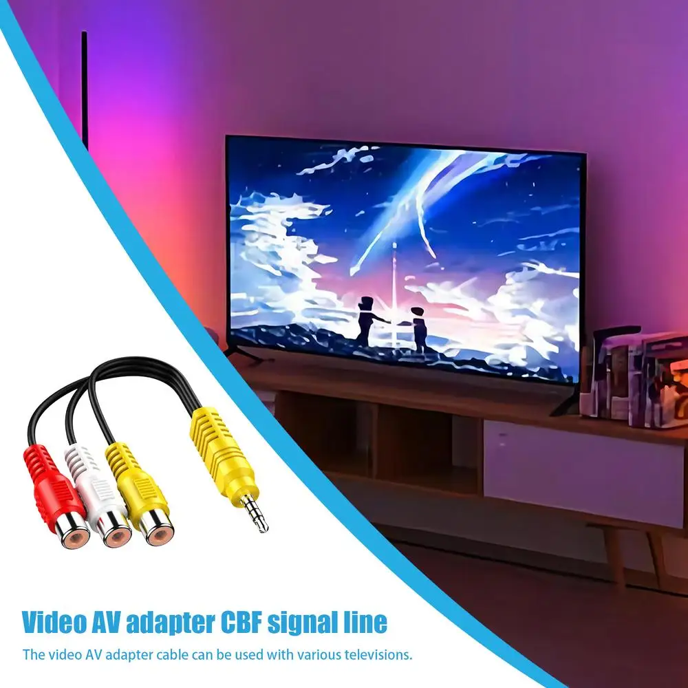 ForTCL Dedicated 3,5 mm Klinkenstecker, RCA-Kabel, 3,5 Aux-Stecker auf 3 Cinch-Buchse, Adapter, Mini-Aux-Stereo-Audio-Video-AV-Adapterkabel – Detail 2