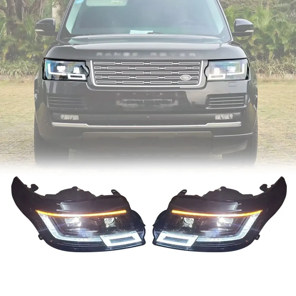 

Head Lamp For Range Rover Vogue 2014-2017 L405 LED Lens Upgrade Headlight To 2023 Style Auto Replacement Accessories Parts