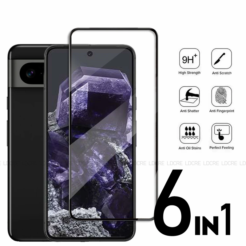 Vetro A Colla Completa Per Google Pixel 8 Proteggi Schermo Per Google Pixel 6A 7A 6 7 8 8 Pro Pellicola Protettiva Per Telefono Hd In Vetro Temperato