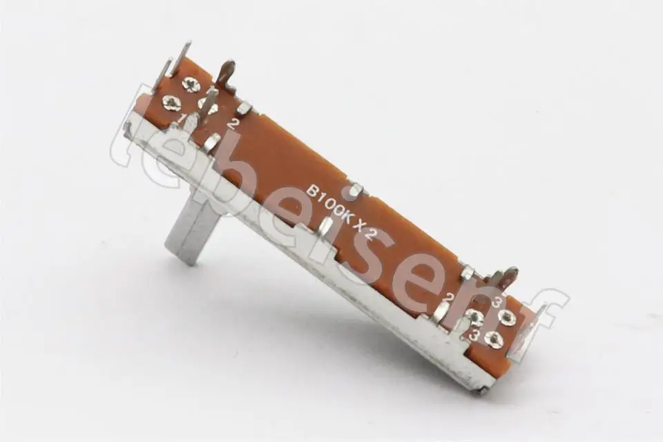 3021G B100K 45mm Mixer Fader / Slide-Push Potentiometer Dimmable Lamp Mixer Fader Stereo 2-channel 10PCS