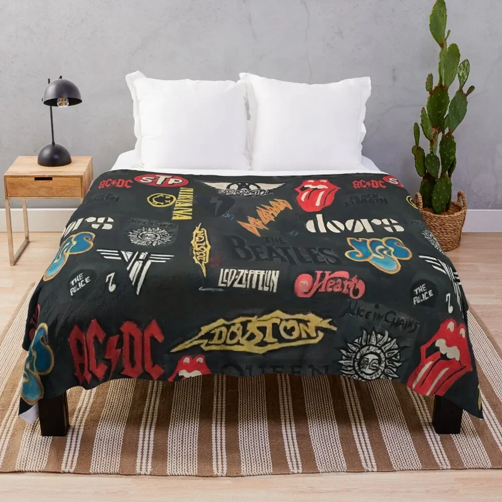 

Bands Throw Blanket Flannel Furrys Thermals For Travel Thin Blankets