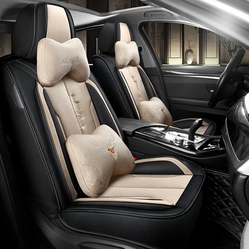 

Universal Size Leather Edging 3d Suede Cushion Car interior accessory Front Seat Cover For seat covers fit for 95% cars