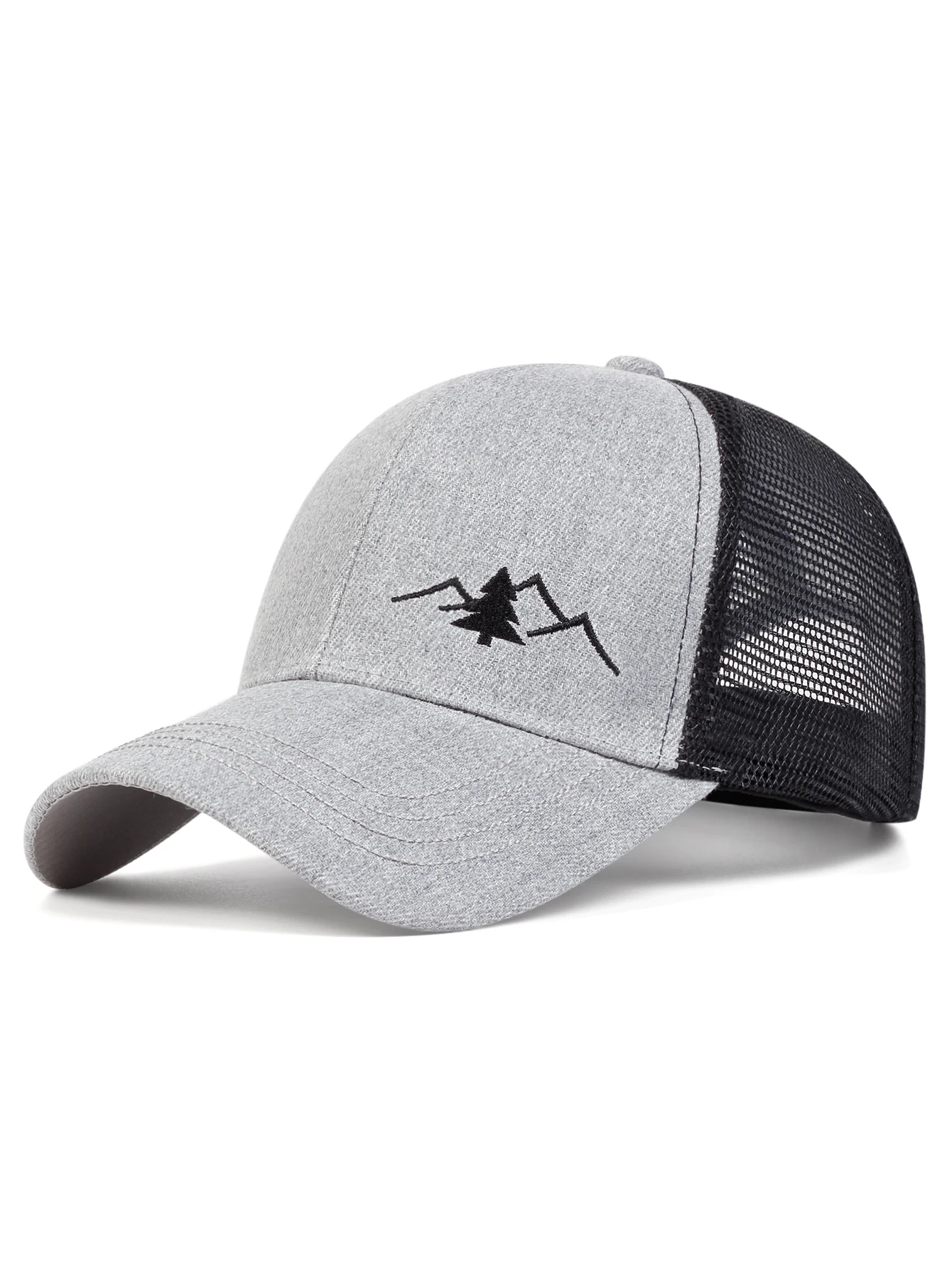 Modische Berg-Stickerei Baseballkappe Sommer Atmungsaktive Mesh-Kappen Verstellbare Hip-Hop Trucker Hüte für Männer und Frauen Outdoor Sonnenhüte – Detail 9