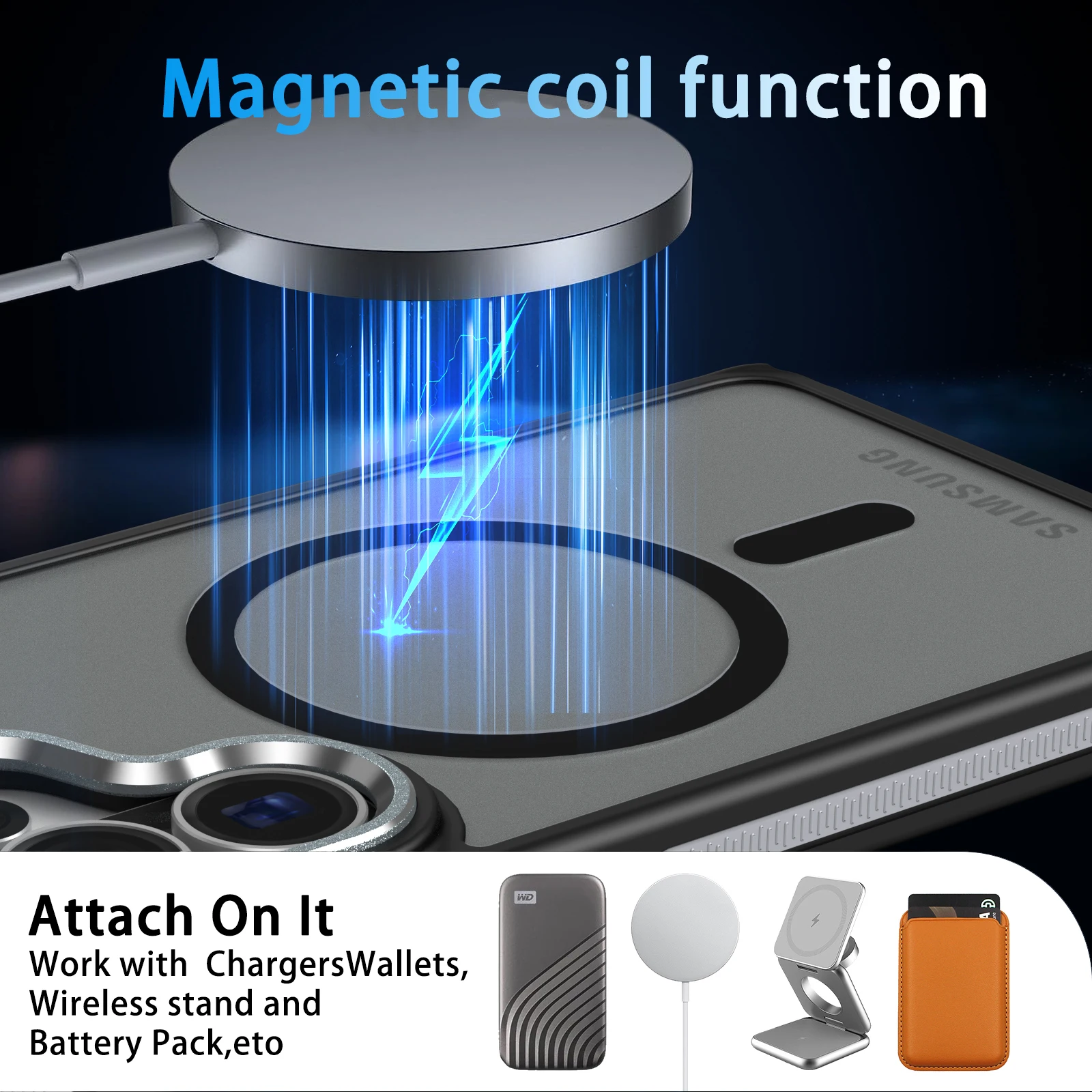 Bicolor Matte Clear MagSafe-Compatible Shockproof Phone Case with Magnetic Wireless Charging 杜