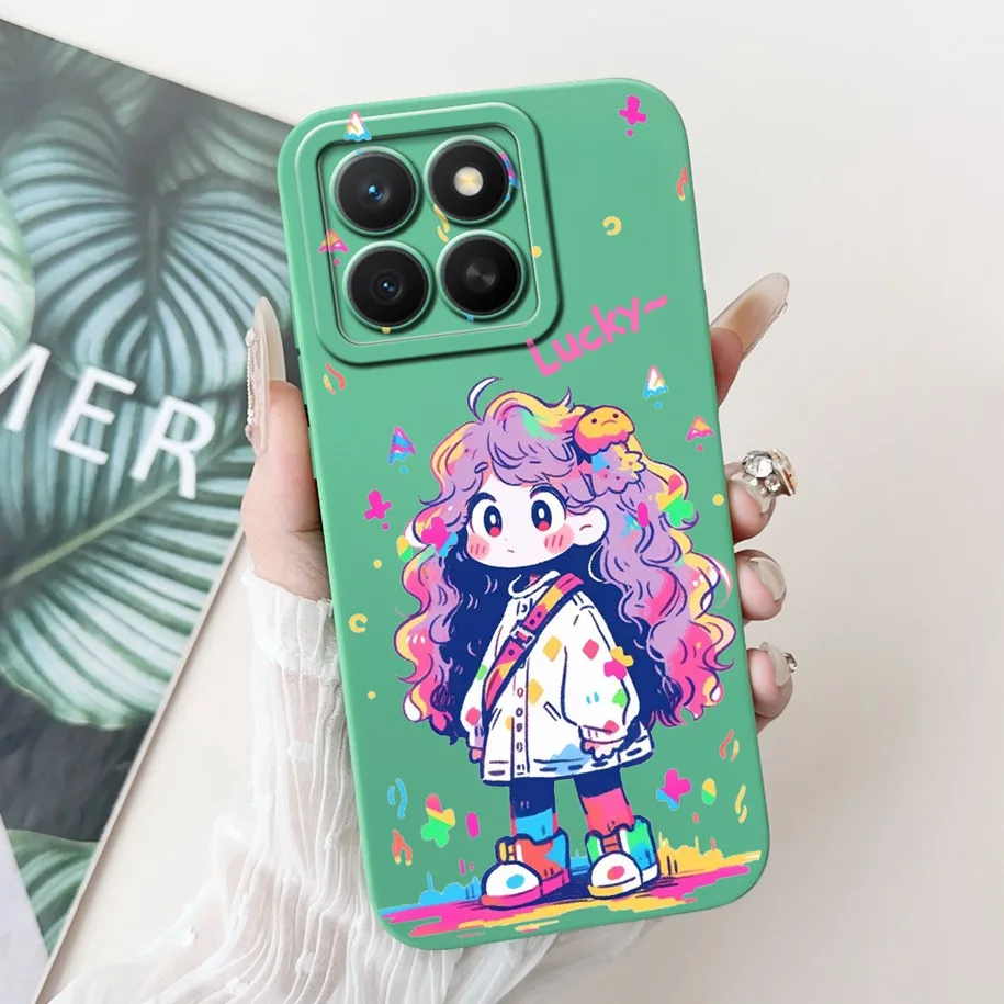 Fashion Girl Butterfly Soft Silicone Couple Phone Case Cover, Compatible with Honor X8C 2025