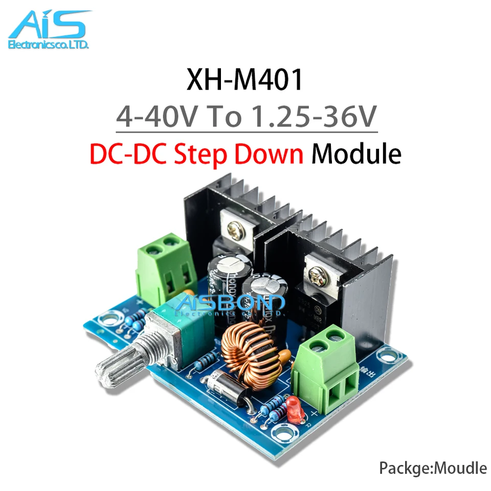 DAOKAI XL4016E1 Convertitore Buck XH-M401 Modulo Regolatore Di Tensione Step -down DC-DC Alimentatore PWM Regolabile Da 4-40 V A 1,25-36 V, 8A 200W Alta Corrente Ad Alta Potenza (2 Pezzi - Foto 2