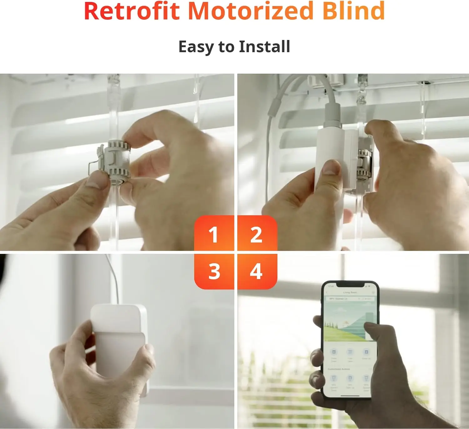 Smart Solar Powered Motorized Blinds with Bluetooth Control