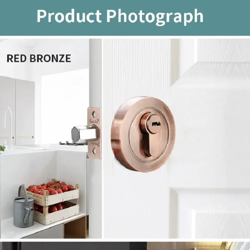 Invisible Door Lock With Key Indoor Bedroom Household Door Bolt Round Lock Wooden/Iron Universal Anti-theft Safety Locks door lock