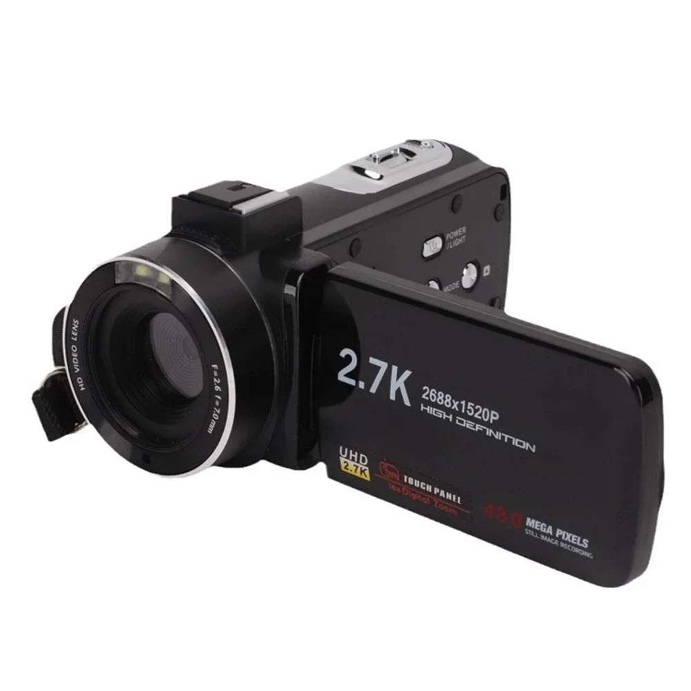 Cámara de vídeo digital 60FPS 16X Zoom digital Cámara de video con grabación Pantalla táctil giratoria de 3,0 pulgadas Cámara DV portátil