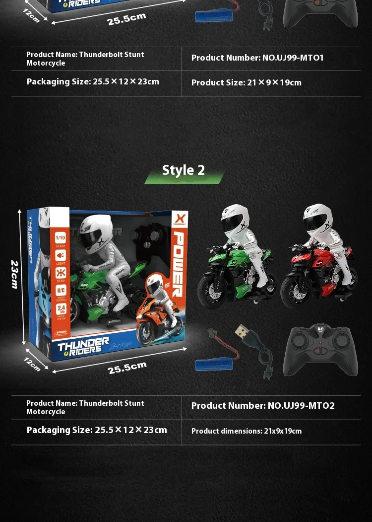 Motocicleta de control remoto, motocicleta todoterreno inteligente de aleación, juguete eléctrico, coche de carreras RC de alta velocidad, motocicleta acrobática a la deriva