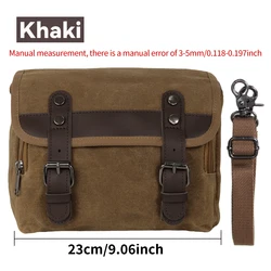 Retro Waterproof Motorcycle Saddlebag with Removable Inner Bag - Universal Motorbike Travel Luggage (Khaki)