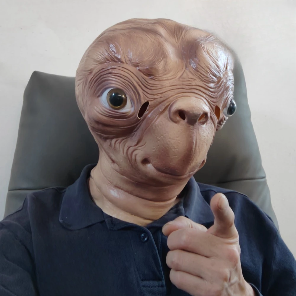 Realistic ET Alien Latex Mask - Halloween Cosplay Full Head Mask