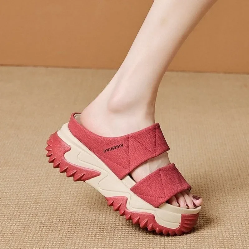 Slippers Women Summer Shoes Outerwear New Fashion Platform Retro