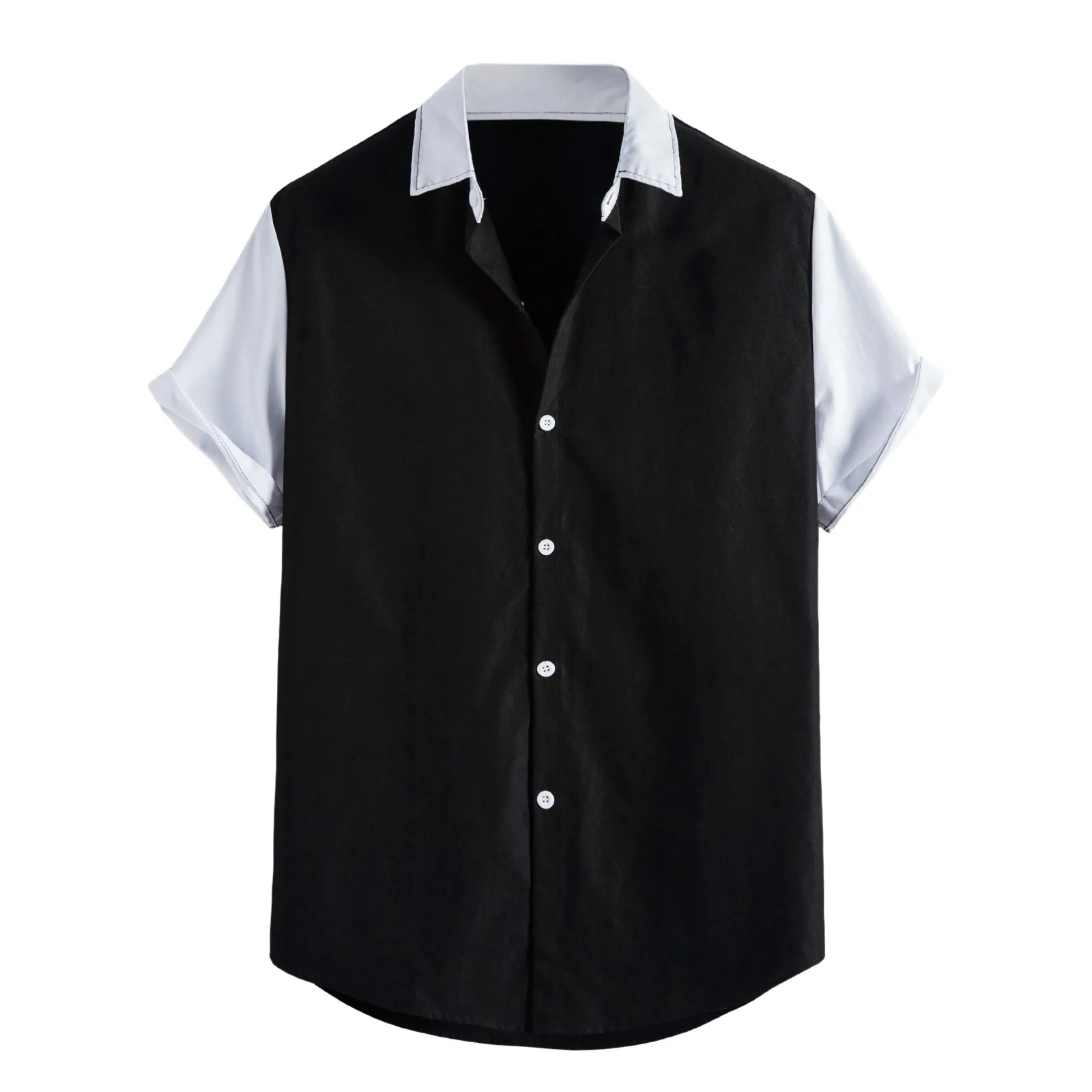 

Мужская рубашка с коротким рукавом, повседневная винтажная рубашка с принтом, на пуговицах, с длинным рукавом, для ношения летом, 2024