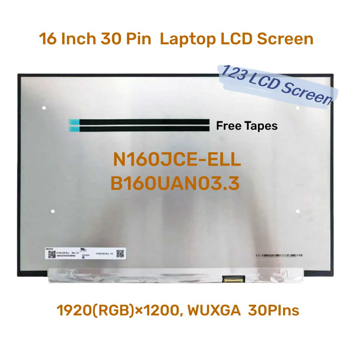 IPS 16:10 eDP 노트북 화면, N160JCE ELL N160JCE-ELL B..