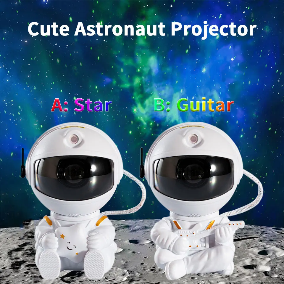 Cute Astronaut Galaxy Projector Starry Sky Night Light Led Night Lamp for Children Party Decoration Kid Birthday Gift Portable cool night lights