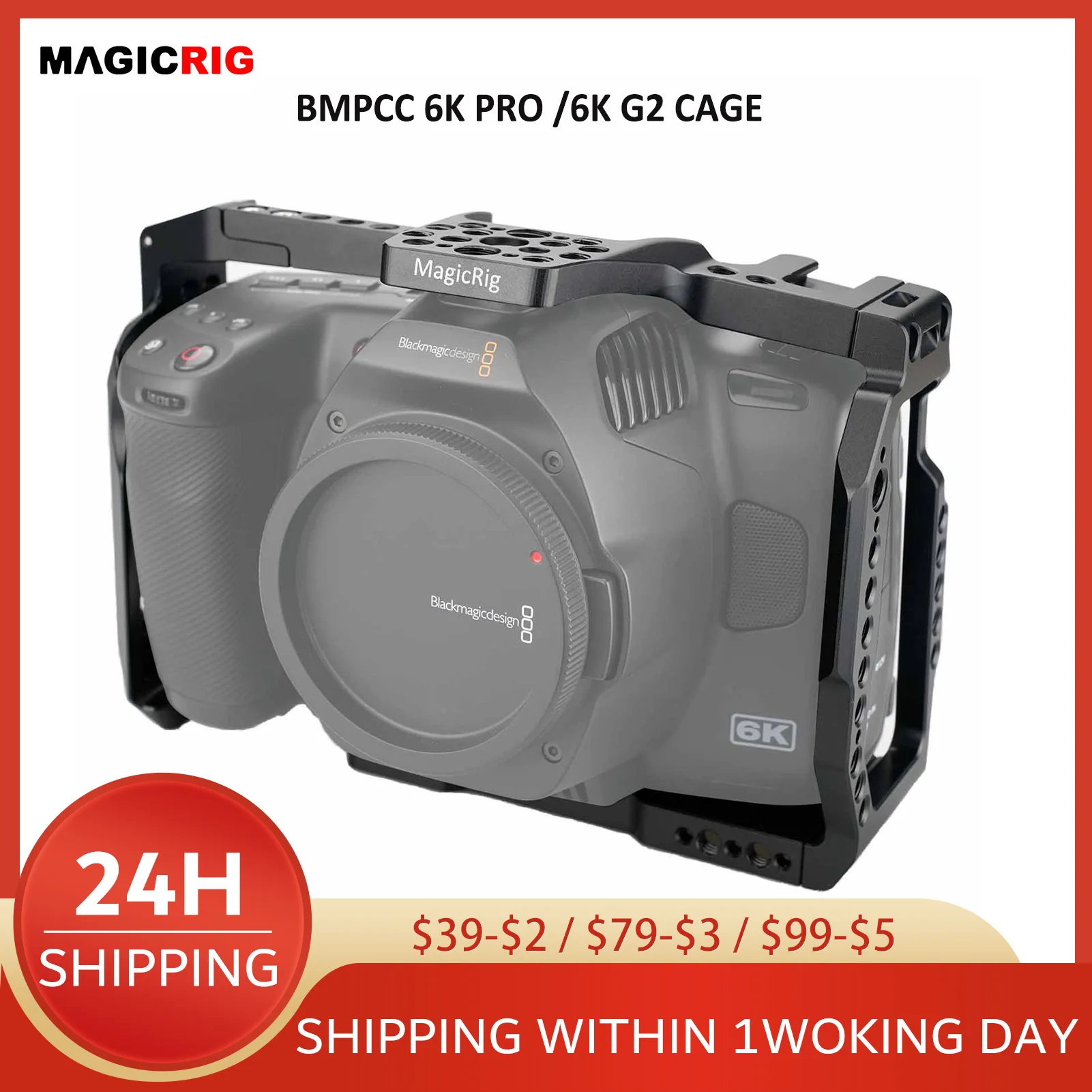 Magicrig Bmpcc 6k Pro 6k g2 Gaiola com Sapato Frio Trilho da Otan Furos de Arri para Blackmagic Design Bolso Cinema Câmera 6k Pro 6k g2