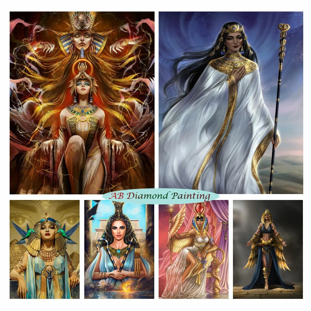 

Ancient Egypt Queen 5D AB Drill Diamond Embroidery Painting Cleopatra Rhinestone Needlework Wall Art Cross Stitch Kit Home Decor