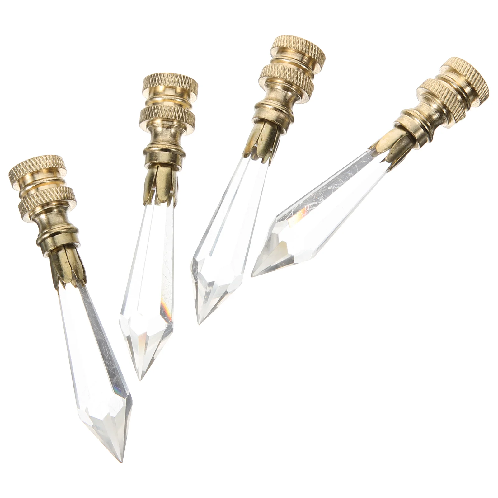 4 Pcs Universal Lampshade Decorative Head Lights for Decoration Brass Glass Finials