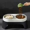 Elevated Pet Bowl Anti Knock Stainless Steel Food Cat Dog Feeding Bowls Double Bowl High Foot Leak Proof Pet Feeder Accessories 5