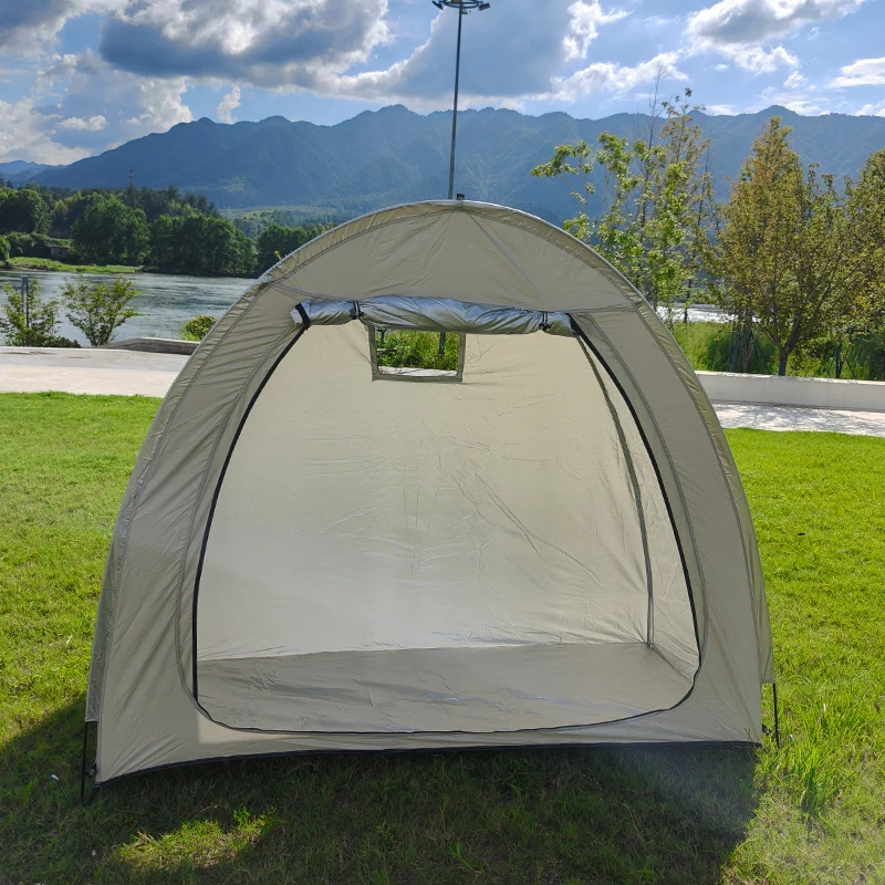 Waterproof Oxford Fabric Storage Tent for 2 Bikes, Outdoor Storage with Window Design, Bicycle Tents, Bike Cover, 6.6FT