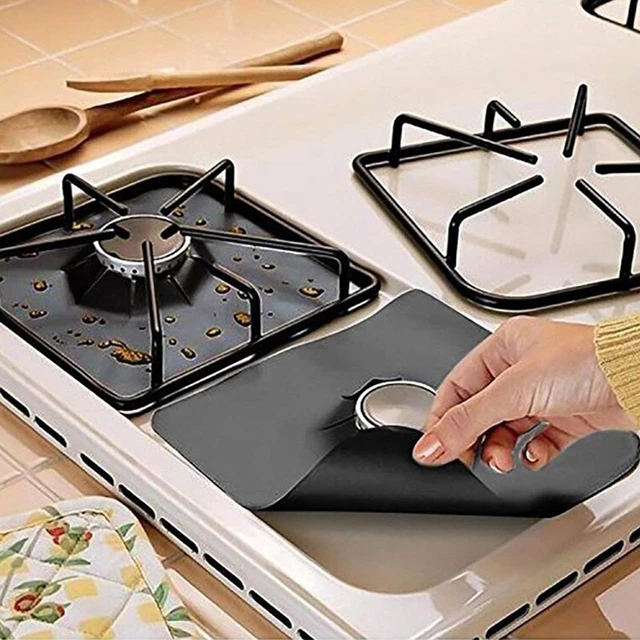  Stove Burner Covers - Gas Stove Protectors Black 0.2mm Double  Thickness, Reusable, Non-Stick, Fast Clean Liners for Kitchen/Cooking. Size  10.6 x 10.6 BPA Free(8 Packs) : Appliances