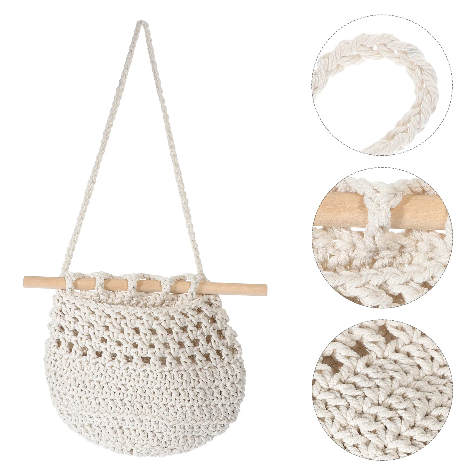 

Fruit Hanging Baskets Boho Decor Macrame Handmade Woven Fruit Basket Vegetable Hanger