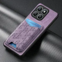 Luxury Leather Card Wallet Holder Phone Case with Magnetic Back Shell - Xiaomi 14T Pro (PURPLE)