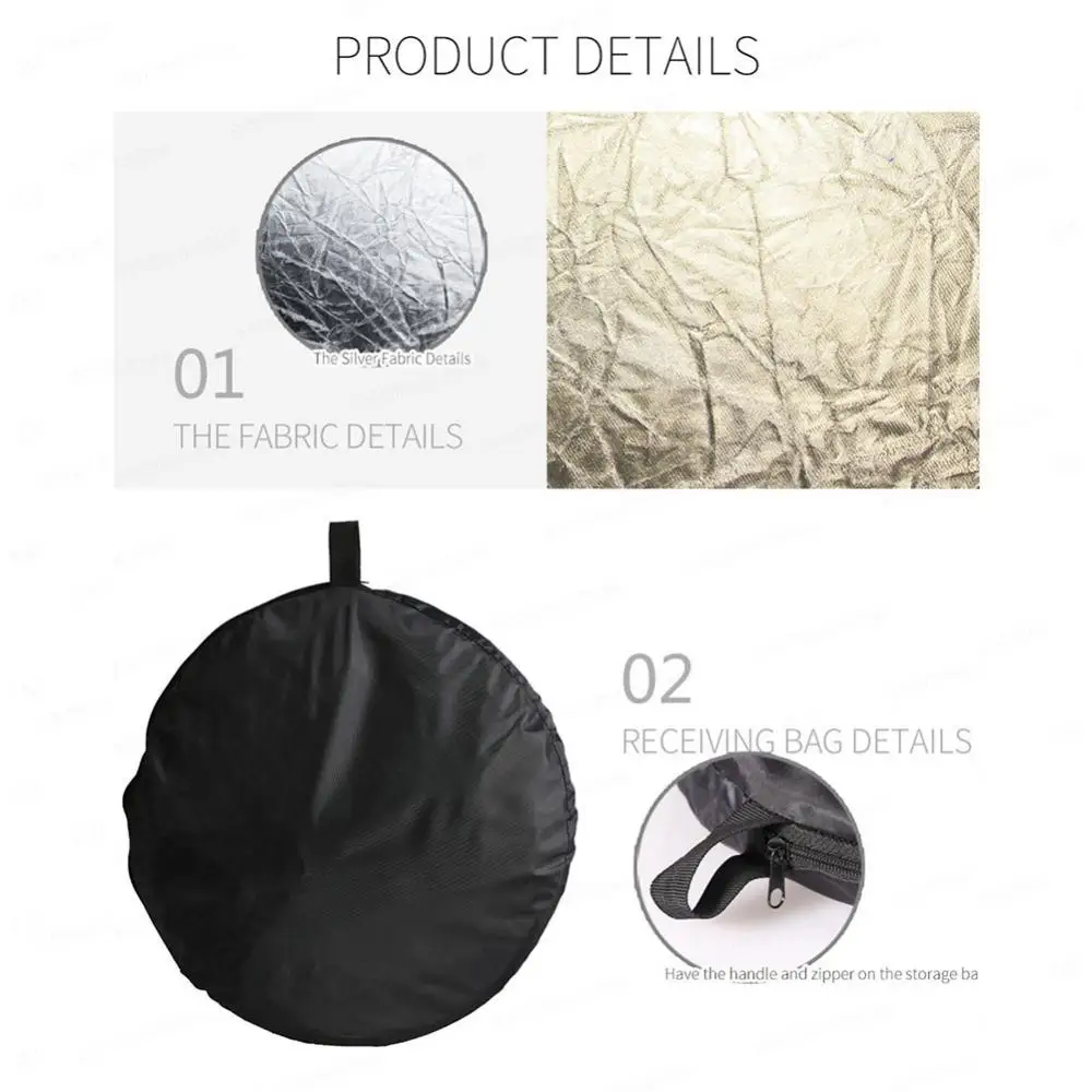 Reflector 2 In 1 Disc Handheld Light Plate 30cm Portable Collapsible Suitable For Live Photography Studio Fill Light Board Round photography reflector