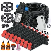 50-5M 13cm Stake Sprinkler Watering System Garden 60W Power Self-Priming Pump Automatic Irrigation Equipment 1/4”Hose Drip Kits 1
