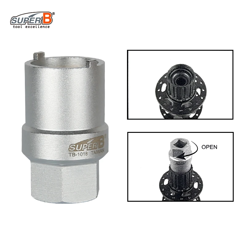 SUPER B TB-1018 자전거 카세트 바디 툴 MTB 로드 바이크 카세트 플라이휠 툴 24mm 렌치와 함께 사용 자전거 수리 도구