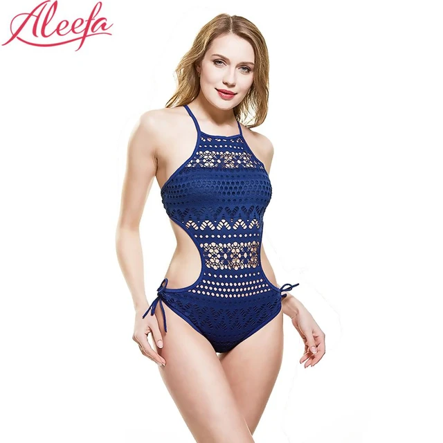 Frauen Ein Stück Badeanzug Sexy Spitze Hohl Bikini Damen Einfarbig Bademode  Mädchen Mode Badeanzug - AliExpress