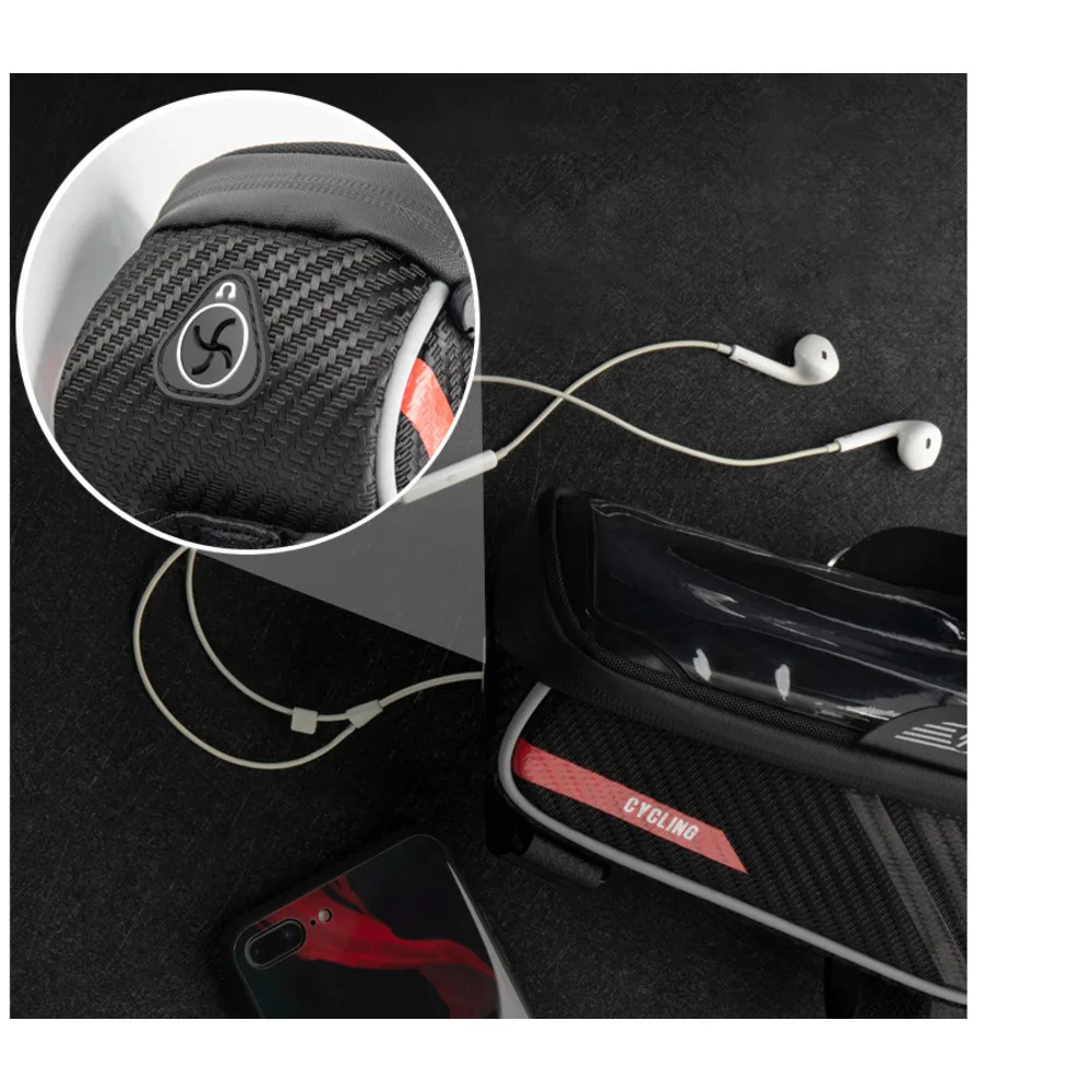 Poutre avant de vélo neutre vélo de montagne téléphone portable écran tactile tube supérieur sacoche de selle équipement d'équitation_voghion.com