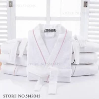 100% coton Couple Robe gaufre peignoir Robe Kimono Yukata maison vêtements décontracté femmes vêtements de nuit printemps été vêtements de détente 2