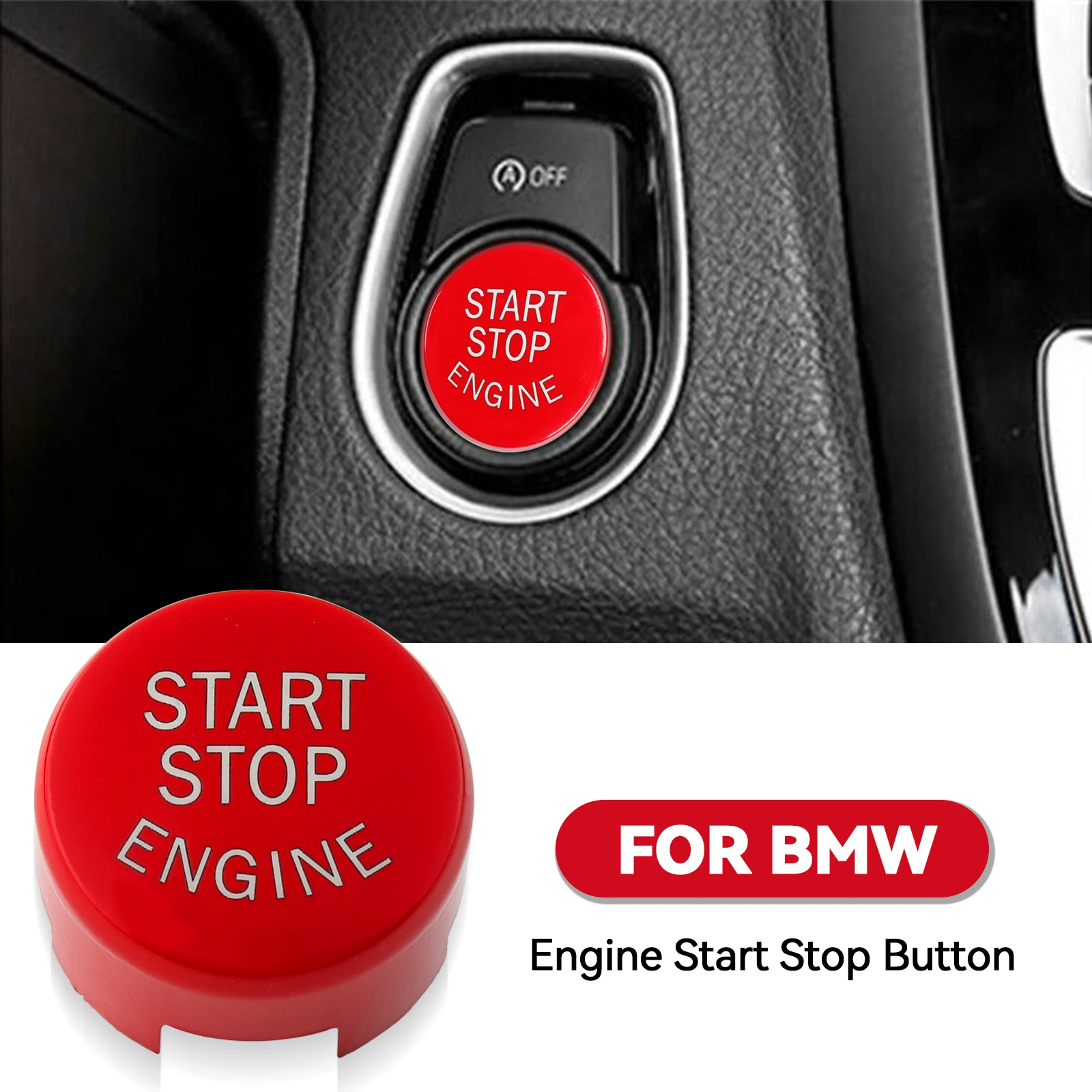 Car Start Button Cover Red Engine Start Stop Switch Push Button Replace For BMW 1 2 3 4 5 6 7 X1 X3 X4 X5 X6 series F Chassis F20 F21 F30 F31 F48