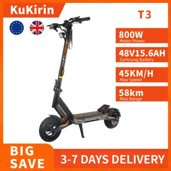 Monopattino Elettrico KuKirin T3, Potente Batteria 48V 15.6Ah, Motore 800W, Velocità Massima 45 km/h, Autonomia Massima 58 km, Pneumatici da 10 Pollici, E-Scooter Pieghevole