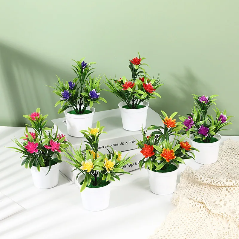 Small Artificial Flower Pot Decoration  Artificial Flowers Outdoor  Decoration - Artificial Flowers - Aliexpress