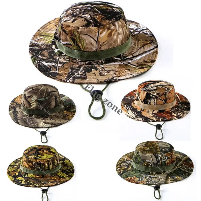 Camouflage Outdoor Bucket Hats Mens Tactical Gear Airsoft Snapback Caps Adjustable Sport Hunting Hiking Fishing Bonnie Hat