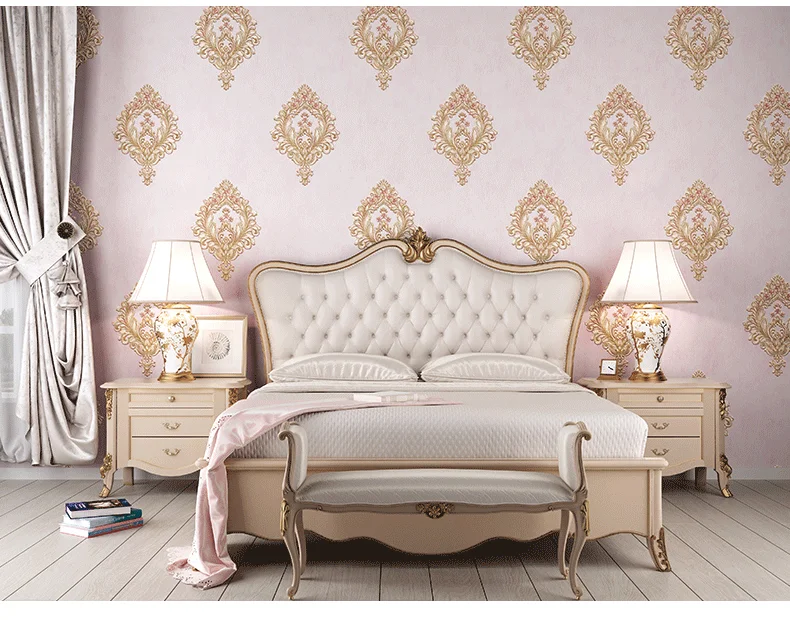 Walls Decor Embossed Pink Blue Green Flower Wall paper European Damask 3D Floral Wallpaper 10 Sfb0ebc70f0b640b4b4776b39d5d5f3adm