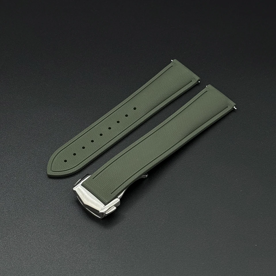 Premium Woven Pattern Sports Deployant Rubber Watch Band