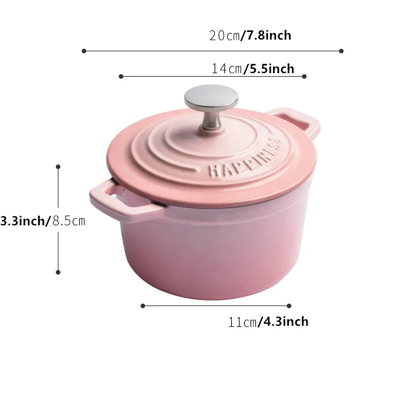Enameled Mini Cast Iron Dutch Oven 1.5 Quart for Cooking Bake Bread Cast Iron Pot Casserole Dish Heavy Milk Pot Kitchen Stew Pot images - 6