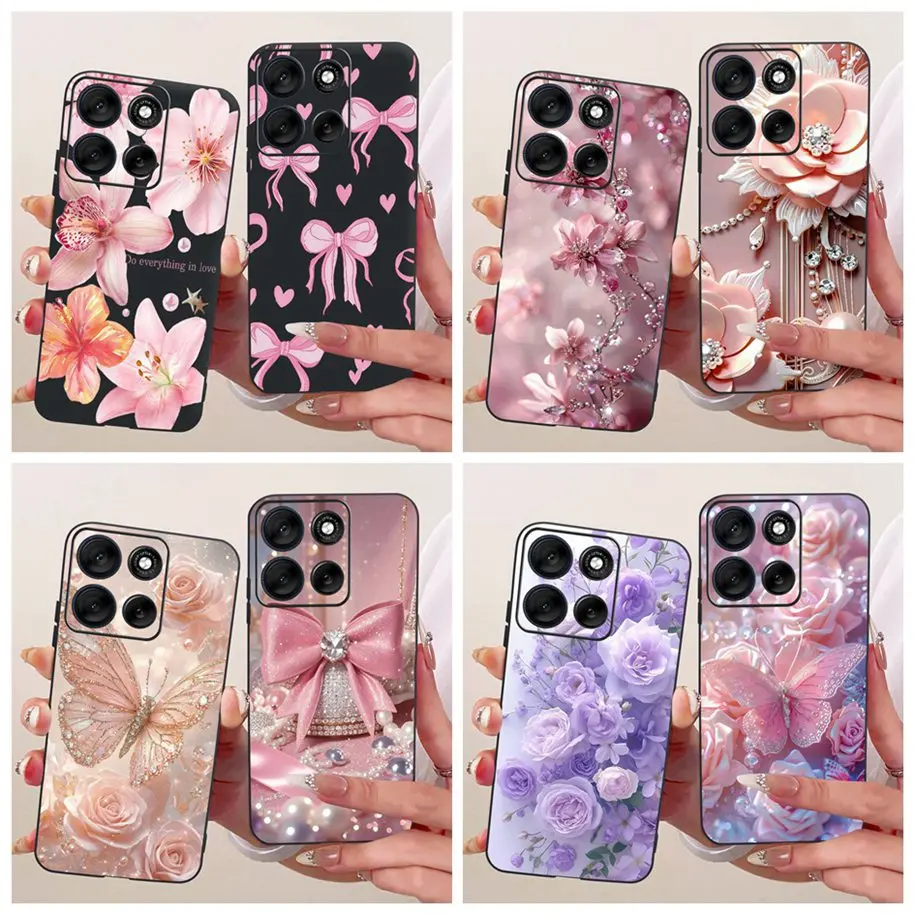 Stylish Bowknot Flower Soft Silicone Phone Case