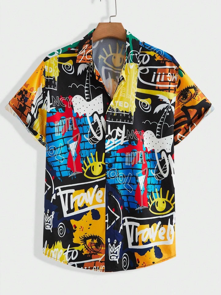Men's Women's Casual Short Sleeve Button Down Shirts