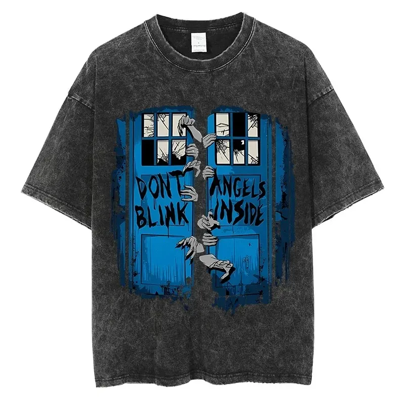 Retro T Shirt Y2k Harajuku Cotton Fun Gothic Anime Graphic Short Sleeve Tees Men Rapper Punk Streetwear