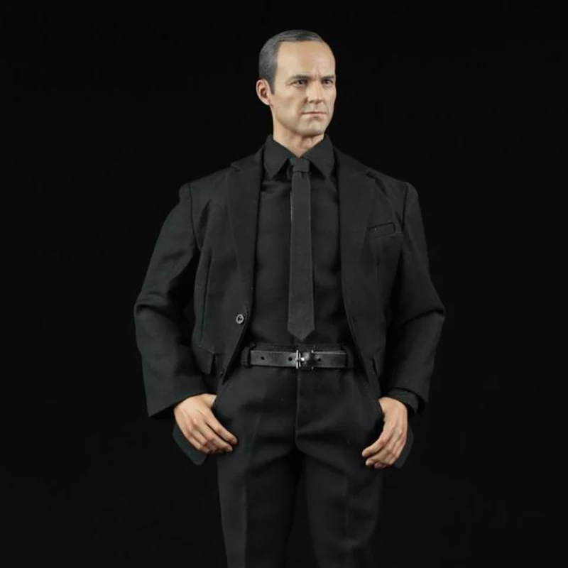 

IN STOCK AFS A004 1/6 Scale Action Figure Male Black Clothes Suit Suits Men's clothing Shirt set Black For 12 Inch Man Body