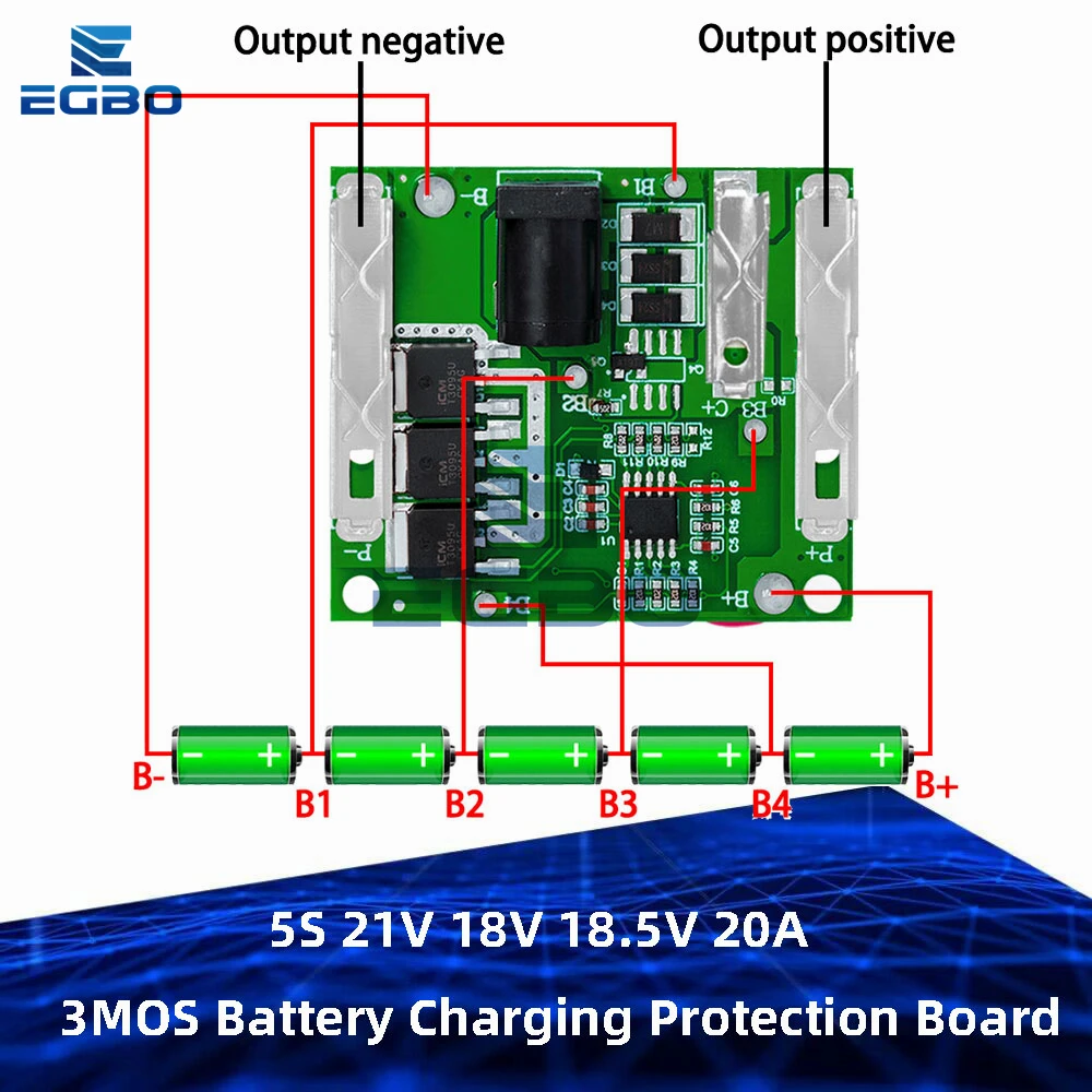 1 ~ 10PCS EGBO 5S 21V 18V 18,5V 20A 3MOS Batterie Lade Schutz Bord Li-Ion Lithium-Batterie für Elektrowerkzeuge