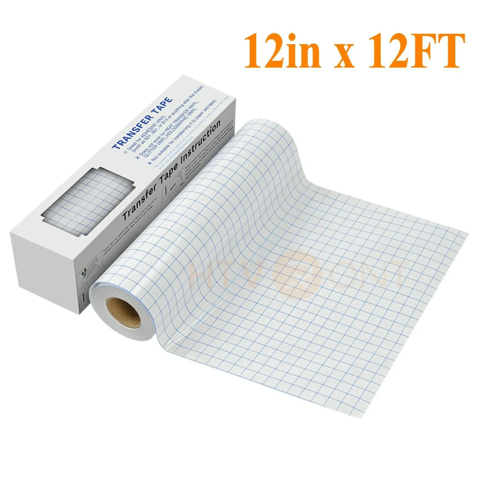HTVRONT 12"X12ft Clear Vinyl Application Tape Blue Alignment Grid Transfer Paper for Wall Car Craft Art Decal Tape Adhesive DIY
