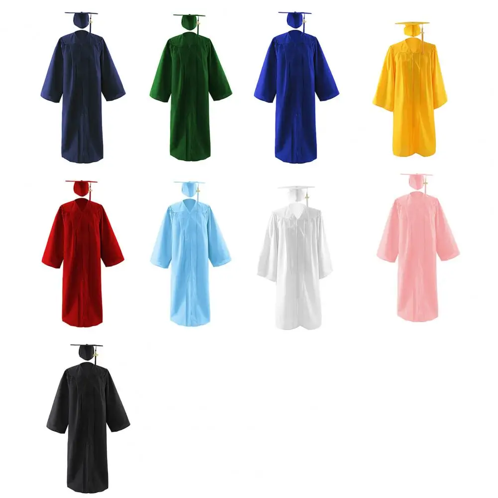 Graduation Gown Cap Tassel Set Class of Graduation Dressing Up Costume Unisex Academic Dress for High School University