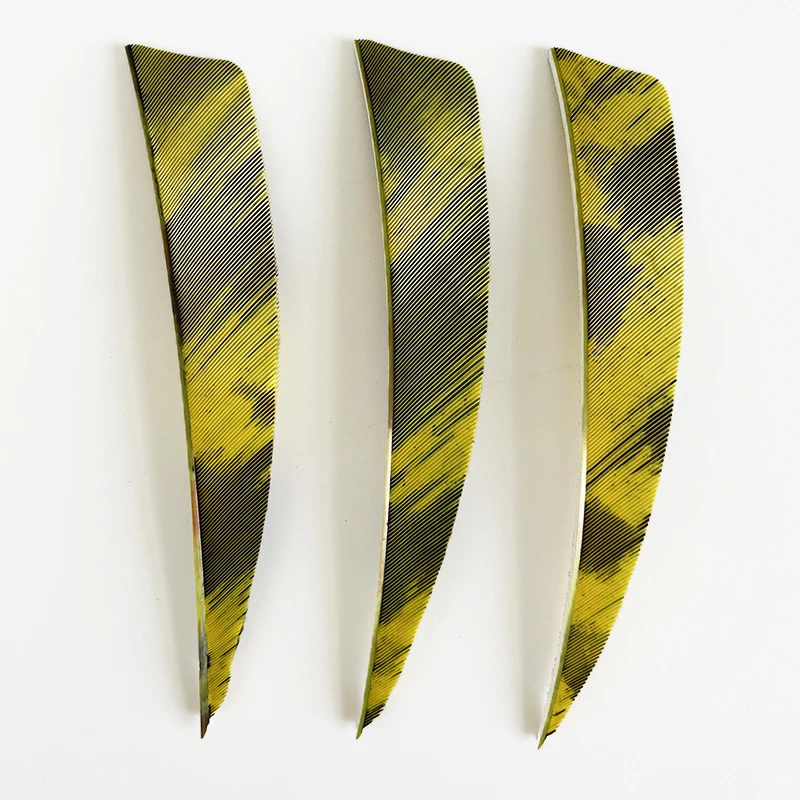 

100pcs Archery Feathers 5 Inch Arrow Fletching Camo Colors RW in Shield Shape For DIY Bow Arrow Shafts