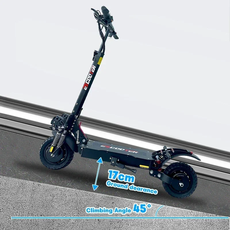 X6 2400W Dual Motor Electric Scooter2400W52V21ah Max Speed 70m/h Dual Spring Suspension 10 inch Off-road Tyres Foldable Escooter